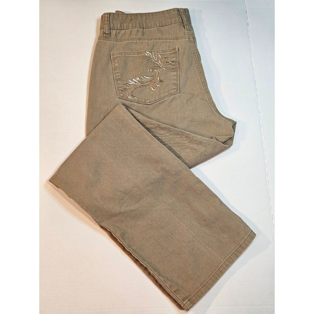 Lee Classic Fit 90s Tan Etched Deco Pocket - Size 12 - Picture 1 of 7